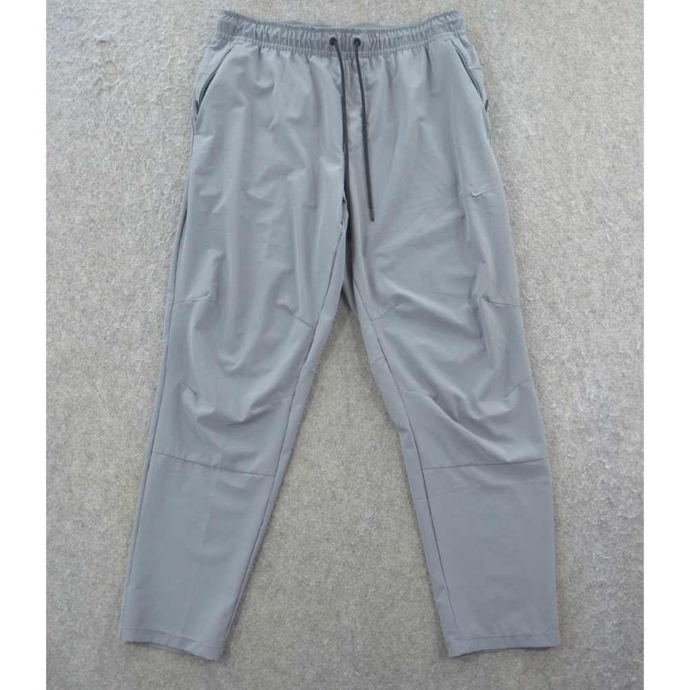 Nike Joggers Pants Mens Large Gray Windbreaker Elastic Waist Drawstring Running